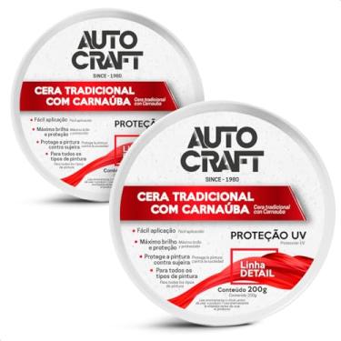 Imagem de KIT 2 Ceras Tradicional Com Carnaúba Autocraft Proteção Uv Pasta 200G