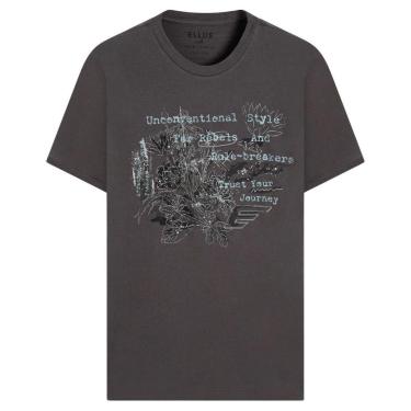 Imagem de Camiseta Masculina Ellus Punk Flowers Cinza-Masculino