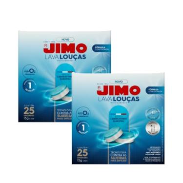 Imagem de Kit 2 Jimo Pastilha Lava-Louças Multicamadas 50x15g Limpeza Profunda Brilho Ação Desengordurante Remove Resíduos Máquina