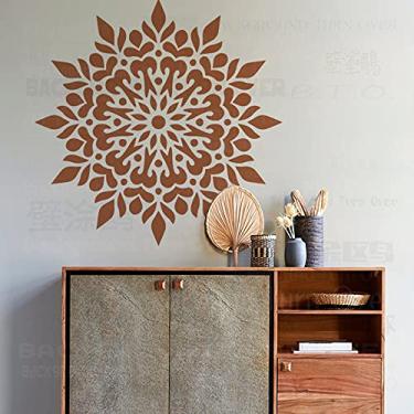 Imagem de Estêncil redondo étnico árabe indiano de 170 cm de mandala gigante para teto, modelo de mandala, reutilizável para decoração, modelos de pintura, paredes, pintura grande, padrão de móveis, nicho,