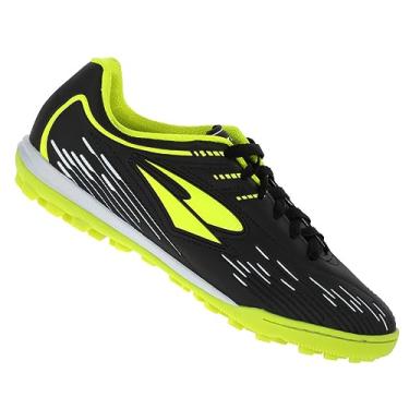 Imagem de Chuteira Dray Society 391 Preta e Verde Limão - Unissex Preto 42