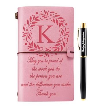 Imagem de Muzuis Thank You Gifts for Women Men Initial Leather Journal Inspirational Employee Appreciation Gifts for Teacher Nurse Volunteer Leader Mentor Boss Lady Coworker Pastor
