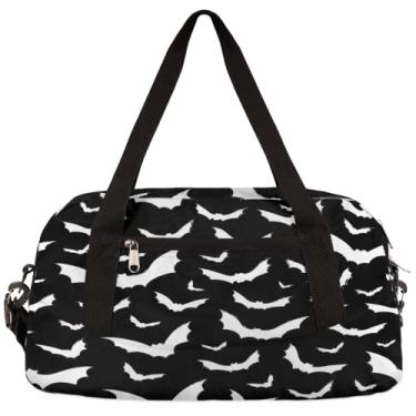 Imagem de Bolsa esportiva infantil para meninos e meninas, bolsa de mão para balé de prática escolar, bolsa de viagem de fim de semana, Morcegos, Esportivo