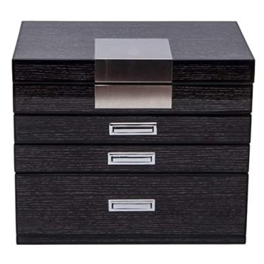 Imagem de Organizador de joias Caixa de joias Caixa de joias com gaveta Armazenamento de joias para mulheres Organizador de joias Estojo de joias com espelho para anéis Brincos Colares Estojo de joias Armazenam