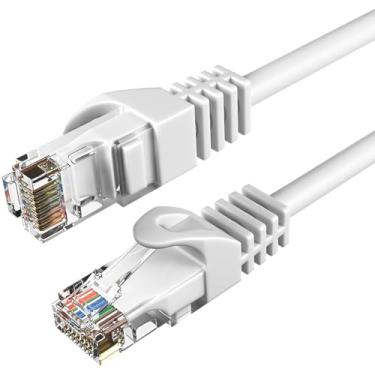 Imagem de Cabos Direct Online Cat6 White Ethernet Patch Cable RJ45 para rede, PS4, Xbox, Modem, roteador, PC, laptop, Smart TV, Branco, 15ft