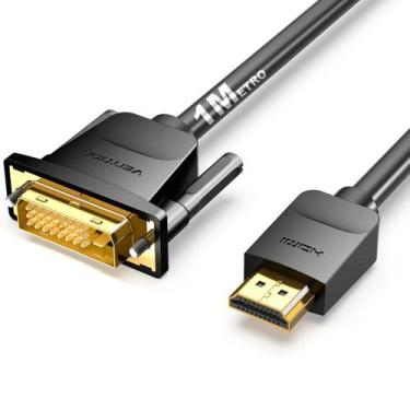 Imagem de Cabo Hdmi/dvi-d Premium Plug Banhado A Ouro 1 Metro Vention