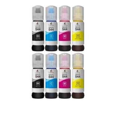 Imagem de 08 Refil De Tinta Para InkBrasil compativel T544 L3110 L3250 L3150.