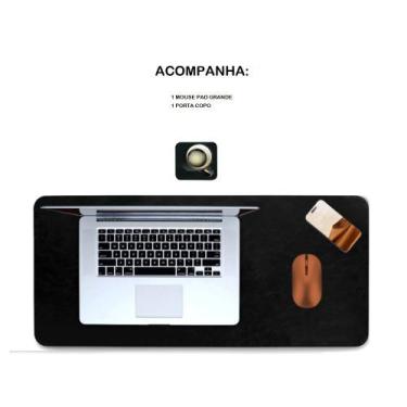 Imagem de Mouse Pad sintetio trabalho desenho gamer 70x30 + suporte copo - GENER