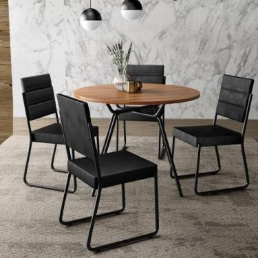 Imagem de Conjunto Sala de Jantar 4 Cadeiras San Francisco Carraro Preto