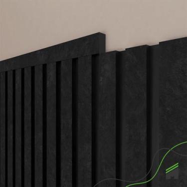 Imagem de Painel Ripado Cabeceira Quarto Cama Solteiro - Urban Black - Meu Rodap