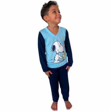 Imagem de Pijama Longo Infantil Menino Personagem Inverno Manga Longa - Prikéta 