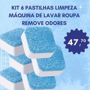 Imagem de Kit 6 Pastilhas Limpeza Máquina De Lavar Roupa Remove Odores - Samatec