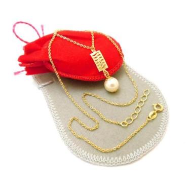 Imagem de Corrente Feminina 45/50cm 0.8mm Perola Folheado Ouro 18k CR618 - WNBIJ