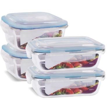 Imagem de Kit 4 Potes Herméticos Marmita Vidro Marmita 640ml e 800ml - U4home, A