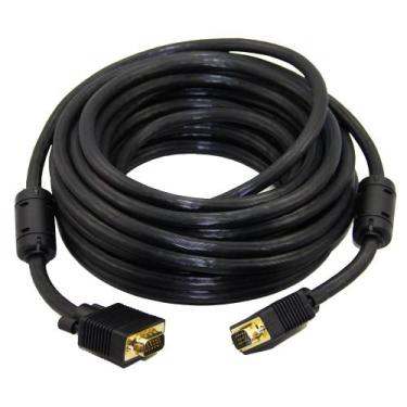 Imagem de Cabo NWT para Monitor VGA HD15M x HD15M 20M Preto com Filtro