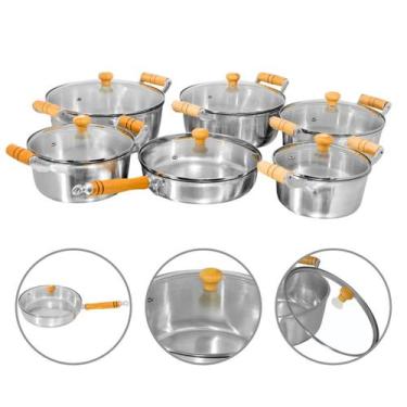 Imagem de Jogo de Panelas Alumínio Fundido Polido e Frigideira 6 Peças - Feheros