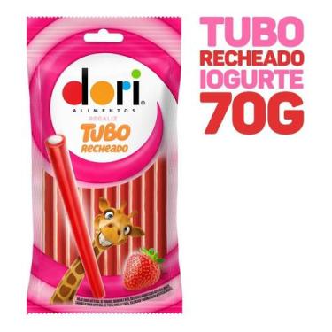 Imagem de Regaliz Tubo Recheado Morango Ou Yogurte Dori  - Doce 70g