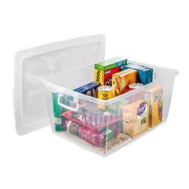 Imagem de Caixa Organizadora Plástica Bel Cristal Com Tampa E Trava 30 Lts - ORD