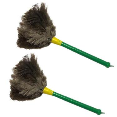 Imagem de 2 Espanadores De Pó 35cm Pena De Avestruz Limpa Poeira - Duster