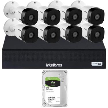 Imagem de Kit 8 Cameras Segurança Intelbras 1220b G6 Full hd Dvr 8ch 3008-C 4mp 
