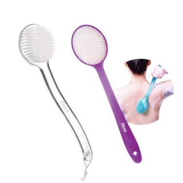 Imagem de Escova de Banho Corporal Costas Cabo Longo Massageadora Ricca 37,5cm