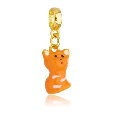 Imagem de Berloque Gato Laranja Banhado a Ouro 18k - WORK SEMIJOIAS