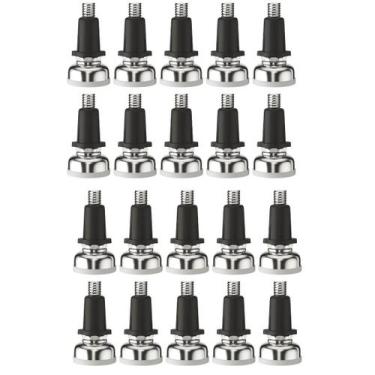 Imagem de Kit com 20 Sapata Pé Nivelador Base 21mm Zincado - HD Ferragens