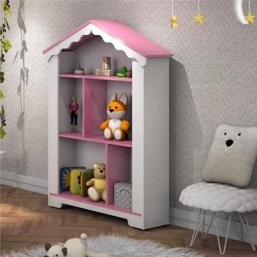 Imagem de Nicho Infantil para Brinquedo Branco Rosa - Mais de Casa