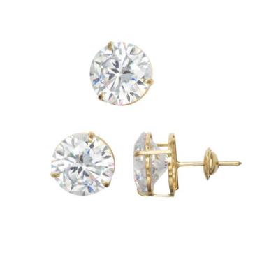 Imagem de Conjunto Ponto de Luz 8mm Brinco + Pingente de Ouro 18k - AdriaJp Joia