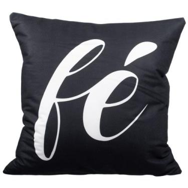 Imagem de Kit 2 Capas De Almofadas Sala Quarto 43 X 43 Cm - PGB, Preto Fé