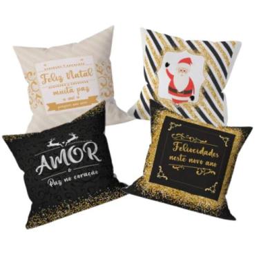 Imagem de Kit 4 Capas de Almofadas Natalinas Decoração - Gabi Flor Confecções, N