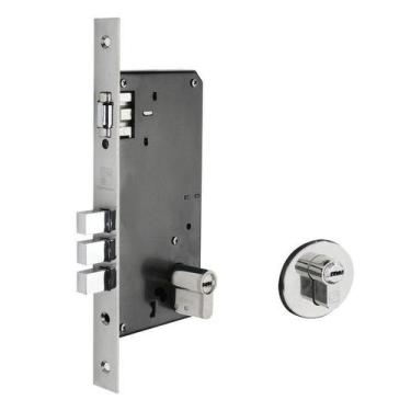 Imagem de Fechadura Rolete 03 Pinos Redonda Polida Cil 9cm Multiponto - Fortezza