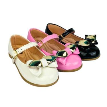 Imagem de Kit Com 3 Pares Sapatilha Infantil Menina Boneca Verniz Confortável SP