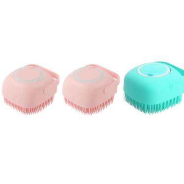 Imagem de KIT 03UN Esponja De Silicone Para Banho De Pet Com Massageador E Dispe