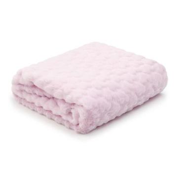 Imagem de Cobertor Manta Soft Charme Coração Bebê Anti Alérgico Loani, Rosa
