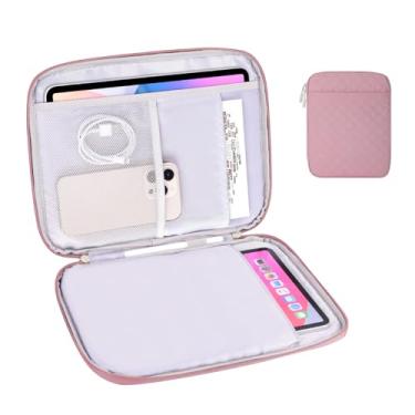 Imagem de Bolsa para tablet de 9 a 11 polegadas, bolsa acolchoada para iPad Pro de 11 polegadas (M4), iPad 10,9 (10ª geração), iPad Air 11 polegadas (M2), Galaxy Tab S9/S8 (rosa, 9-11 polegadas)