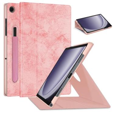 Imagem de HEISHAYU Capa para Samsung Galaxy Tab A9+ / A9 Plus 11 polegadas 5G 2023 SM-X210/X215/X216/X218, capa protetora giratória 360 com hibernar/despertar automático, rosa