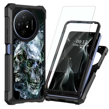 Imagem de BREIDMKFM Capa para celular TCL 50 XL 5G com protetor de tela, proteção de camada dupla de policarbonato rígido TPU macio bumper à prova de choque canto capa protetora resistente para TCL 50XL 5G,