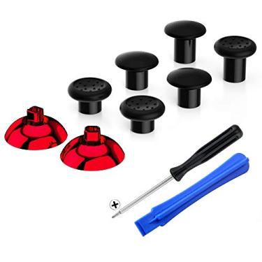 Imagem de eXtremeRate ThumbsGear – joystick ergonômico intercambiável para controle Playstation 4 PS4 Slim PS4 Pro com 3 alturas abobadadas e garras côncavas ajustáveis – cromado brilhante vermelho e preto