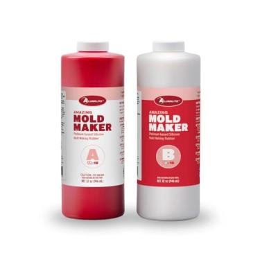 Imagem de Alumilite Amazing Mold Maker [946 ml A + 946 ml B (1,8 ml) Mistura de 2 partes] Platinum Fast-Cure Silicone Moldagem Composto Fundição DIY Epóxi, Resina, Concreto, Cosplay e Alimentos | Kit de Borracha Líquida Flexível