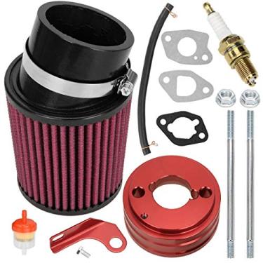 Imagem de FVRITO Adaptador de filtro atualizado de alto desempenho admissão kit de vela de ignição para Predator 212cc 6,5 Hp Honda GX160 GX200 motor Mini Bike Go Kart Racing Vermelho