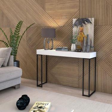 Imagem de Aparador Sala Preto 1,20mts Pés De Ferro Sem Gaveta Oferta - A7home, b