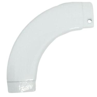 Imagem de Curva corrimao aluminio engate juncao chata parede branco 2 un - VCB