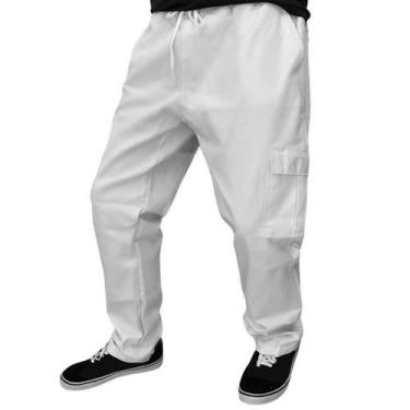 Imagem de Calça Reta CARGO BRANCA Masculina Sarja The LEBRON J. - Art Stillo, Br