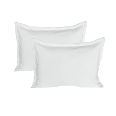 Imagem de Kit 02 Porta Travesseiros 50x70 Cm em Malha 100% Algodão Branco Arruma