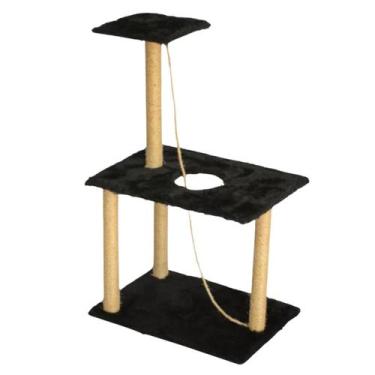 Imagem de Arranhador Para Gatos Poste Sisal 3 Bases Brinquedo Corda - Apiario Me