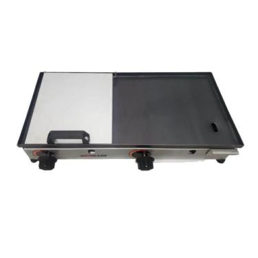 Imagem de Chapa Lanches Reforçada 60x30 cm  premium à Gás Com Prensa - METALLUX