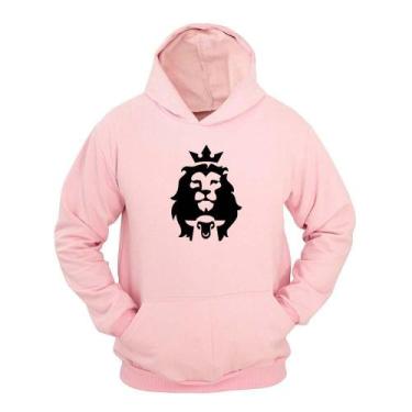Imagem de Moletom Masculino Canguru Ragor Estampa Leão, Rosa, P