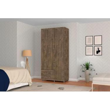 Imagem de Roupeiro / Guarda Roupas TI Solteiro 3 Portas Cor Canela - SM