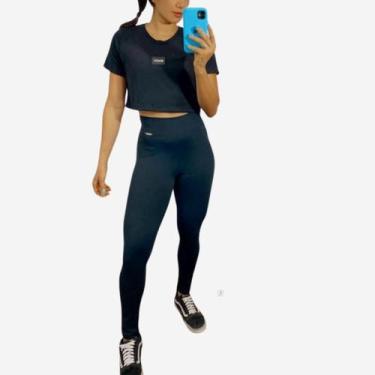 Imagem de Legging De Academia Claudia Dry fit - Enov, Preto, P